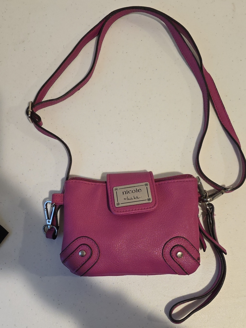Nicole by Nicole Miller Bright Pink Crossbody Bag
